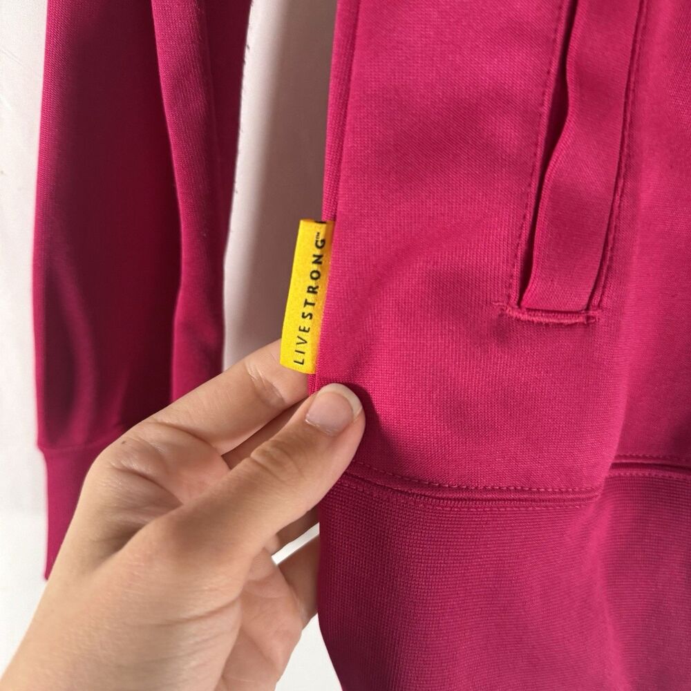 Livestrong Nike Jacket Women's Small Pink Striped Full Zip Pockets Turtleneck - Picture 6 of 9